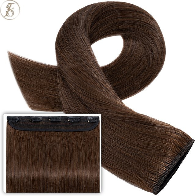 Tess Clip-in Haarteil, brasilianisches Haar, Braun, Unisex - Bild 1