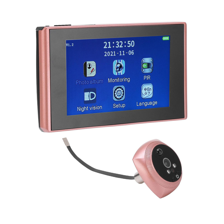 Neoglint Digitaler Türspion mit 4,3 Zoll Echtzeitansicht und hochauflösender Kamera in Pink - Bild 2