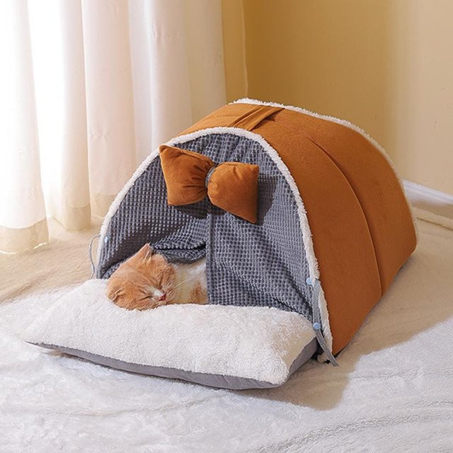 Halbgeschlossene Katzenhütte und Hundehütte von Household supplies MH, isoliert und atmungsaktiv für alle vier Jahreszeiten, Größe M - Bild 1