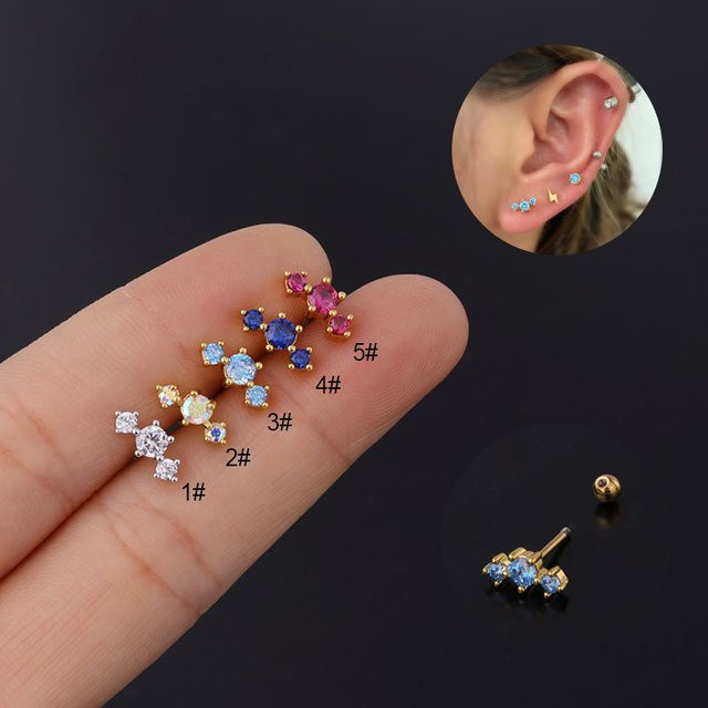 mling Ohrstecker Edelstahl, Zirkonia, Unisex - Bild 1