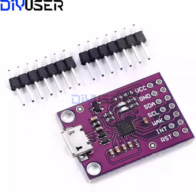 DIYUSER CP2112 Debug-Board USB zu SMBus I2C Kommunikationsmodul 2.0 MicroUSB Evaluierungskit für CCS811 Sensormodul in Violett - Bild 1
