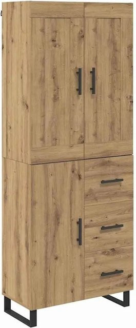 vidaXL Highboard Artisan-Eiche in Braun mit Türen und Schubladen, B/T/H: 69,5 x 34 x 180 cm - Bild 1
