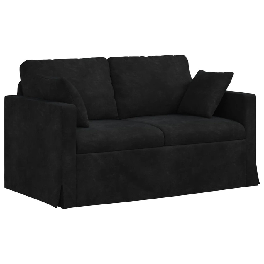 vidaXL Sofa in Schwarz aus Samt mit Metallrahmen B: 138 cm, T: 78 cm, H: 80 cm - Bild 2