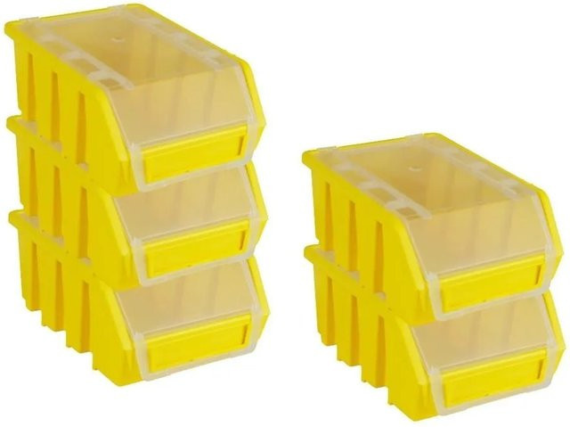 PROREGAL SuperSparSet 5x Sichtlagerbox 2 mit Deckel in Gelb, H x B x T: 7,5 x 11,6 x 16,1 cm - Bild 1