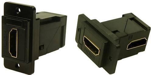 Cliff CP30753MB3 HDMI-Adapter Buchse zum Einbau in Schwarz - Bild 1