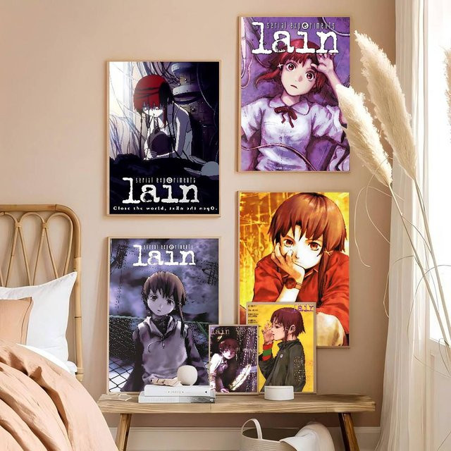 Potdemiel Anime S-Serial Experiments Lain DIY Sticky Poster Whitepaper Prints in Weiß für Nordic Home Decor - Bild 1