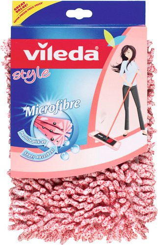 Vileda Style Chenille Ersatzbezug in Pink, Rot und Weiß, B/L: 15 x 40 cm - Bild 1
