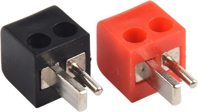 2 Stück 2Pin DIN Hi-Fi Lautsprecher-Stecker Schraubklemmenblock-Anschluss in Rot und Schwarz - Bild 1