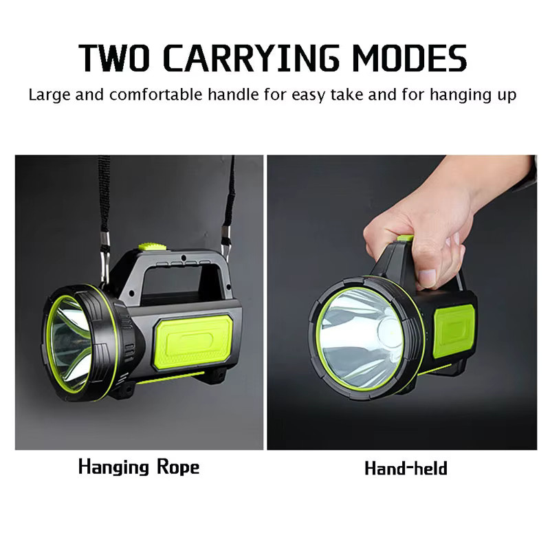 ESMARTER LED Taschenlampe mit COB-Licht, wiederaufladbar, Schwarz - Bild 4