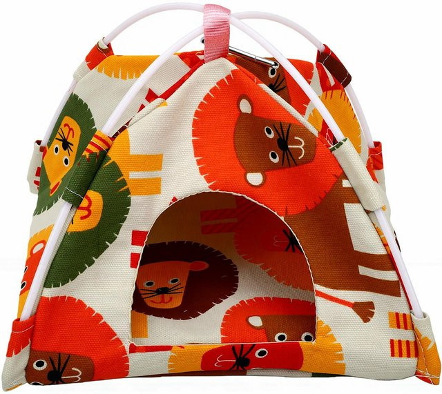 Hängendes Vogelzelt Nest von Löwe mit beidseitiger Matte für Papageien und Wellensittiche, B/T/H: 21 x 21 x 21 cm, Multicolor - Bild 1