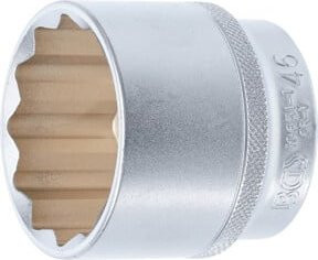 BGS Steckschlüssel-Einsatz Zwölfkant 10651-1, Antrieb Innenvierkant 12,5 mm (1/2 Zoll), Schlüsselweite 46 mm, Farbe Silber - Bild 1