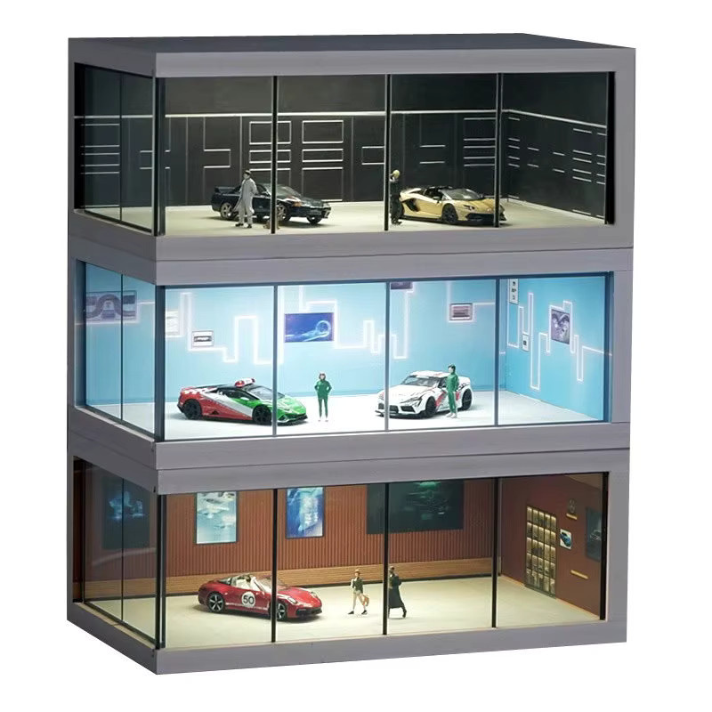 TAKARA TOMY Parkplatz-Szene, Automodell-Vitrine, mit Beleuchtung, USB-Anschluss, Maßstab 1:64 - Bild 3