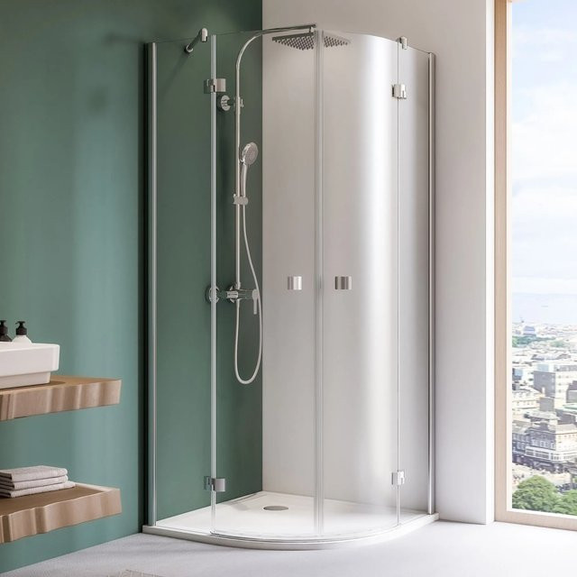 Breuer Runddusche Espira Radius Drehtür in Chrom und Klarglas B/T: 80 x 80 cm - Bild 1