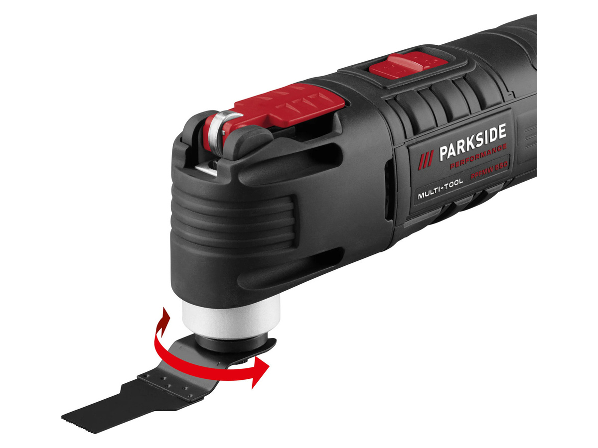 Parkside Performance Multifunktionswerkzeug PPFMW 550 A1 in Schwarz mit Zubehör für Schleifen und Schneiden - Bild 3
