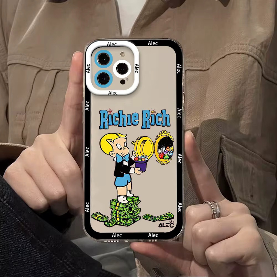 Trend Cartoon D-Dollar Alec Monopoly Handyhülle für iPhone 16 15 14 13 12 Pro Max Plus, stoßfeste weiche transparente Rückseite - Bild 3