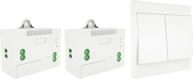 TOMTOP JMS Kabelloses Lichtschalter und Empfänger-Set in Weiß mit Fernbedienung für 110–230 V - Bild 1