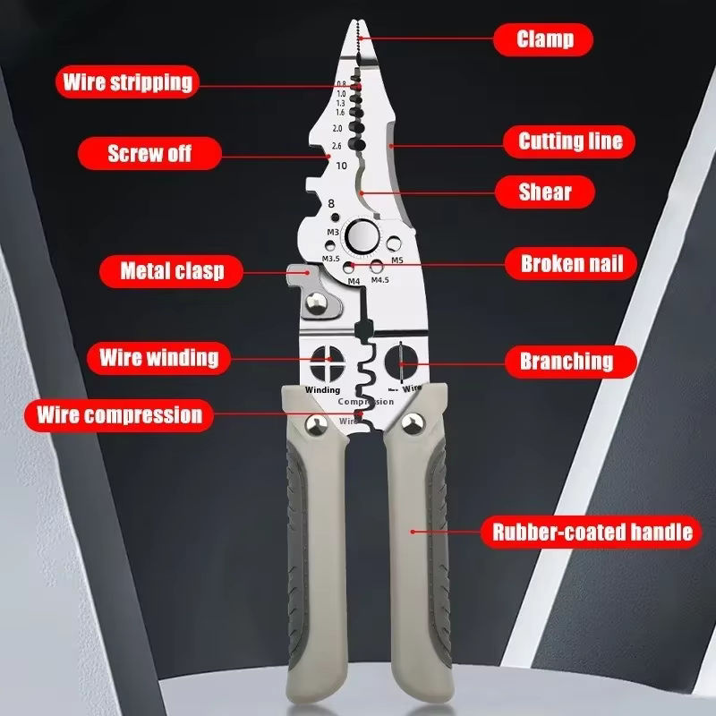 ZEXEF Multifunktionaler Kabelschneider und automatische Abisoliermaschine mit verstellbarer Crimpzange für Kabelschuhe - Bild 2