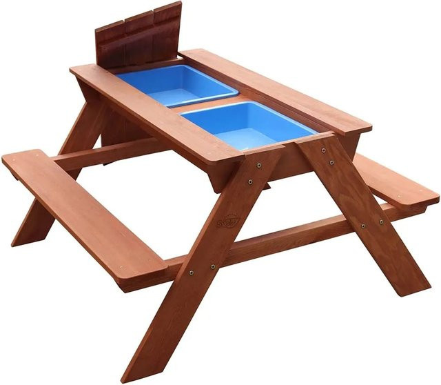 Sunny Kinder-Picknicktisch Dave aus Hemlockholz in Braun mit 4 Sitzplätzen, B/H/T: 89 x 51 x 89 cm - Bild 1