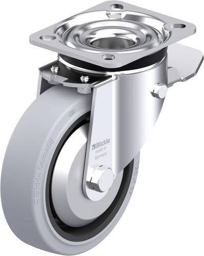 Blickle Stahlblech-Lenkrolle LK-POEV 125R-1-ST-SG-FA in Grau und Schwarz mit 125 mm Rad-Durchmesser und 250 kg Tragfähigkeit - Bild 1