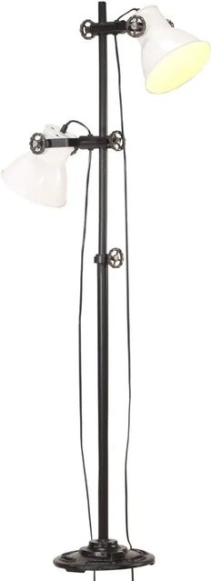 vidaXL Stehlampe aus Gusseisen in Weiß mit 2 Leuchten und E27 Fassung im industriellen Design - Bild 1