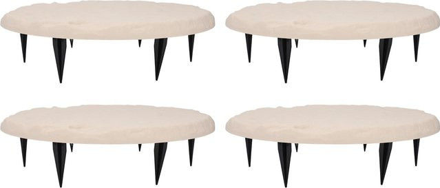 Aimo Dekorative Trittsteine für den Außenbereich aus Polypropylenharz mit Erdspießen in Beige - Bild 1