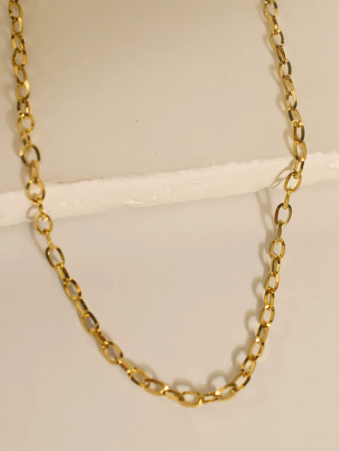 MECYLIFE Halskette 18K vergoldeter Edelstahl, Gold, Damen, 3mm - Bild 3