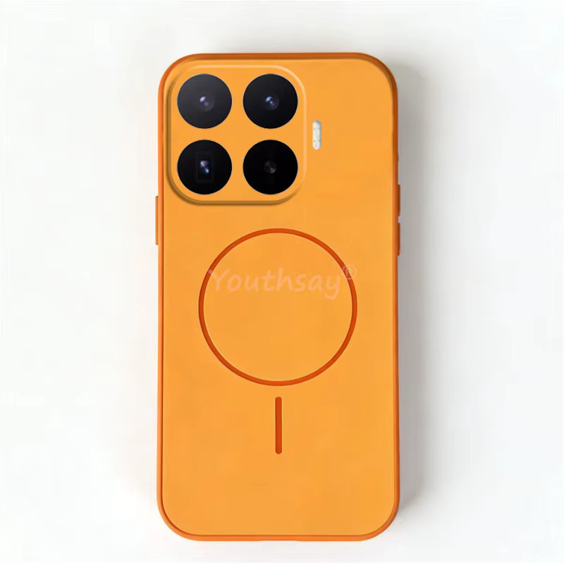 Stoßfeste Handyhülle für Xiaomi 17T Pro aus mattem PC-TPU-Silikon in Schwarz und Orange - Bild 1