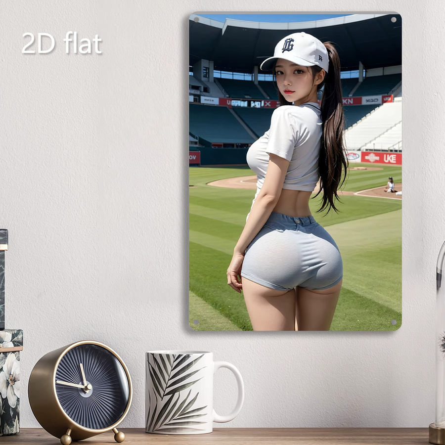 CIFBUY Metallplakette Baseballfeld Sport Motiv als 2D Flache Eisenmalerei für die Wanddekoration, Mehrfarbig - Bild 4