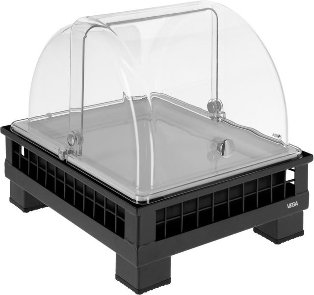 VEGA Buffetvitrine Portland mittel in Anthrazit, Transparent und Weiß, Melamin, GN 1/2, B/T/H: 29,0 x 35,2 x 29,9 cm - Bild 1