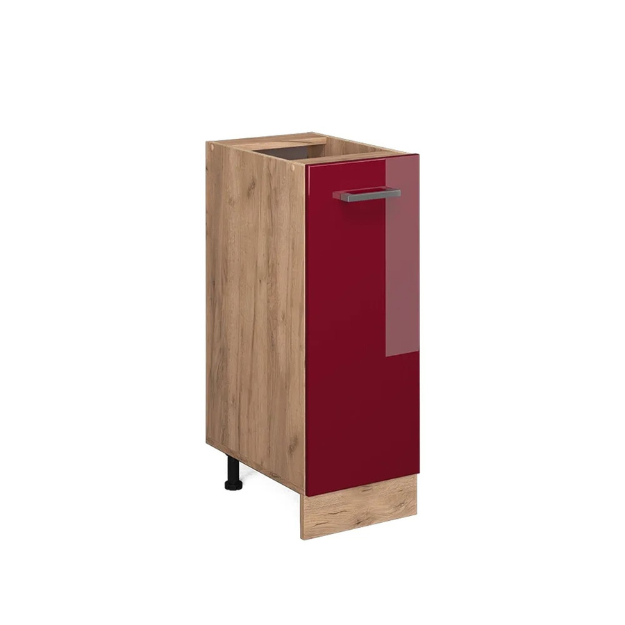Vicco Apothekerunterschrank R-Line Küchenschrank Eiche Bordeaux Hochglanz mit Goldakzenten Breite: 30 cm, Tiefe: 30 cm, Höhe: 30 cm - Bild 3