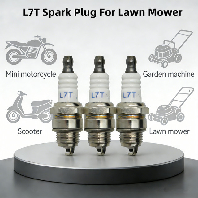 LUSQI L7T Zündkerze in Silber für 2-Takt Benzin-Motoren von Kettensägen und Freischneidern (33 cc-49 cc) - Bild 1
