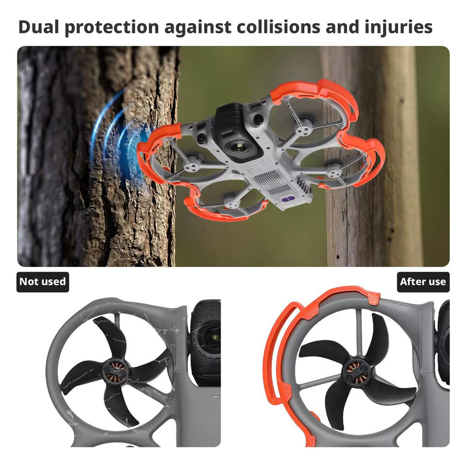 DJI Avata 360 Gimbal Bumper PTZ Objektiv-Sturzschutzhalterung Drohnenzubehör in Grau und Orange - Bild 2