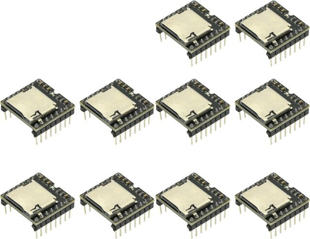 SZFYDOSH Mini MP3 DF Player Audio Voice Modul mit TF Karte und U Disk für Arduino, Schwarz - Bild 1