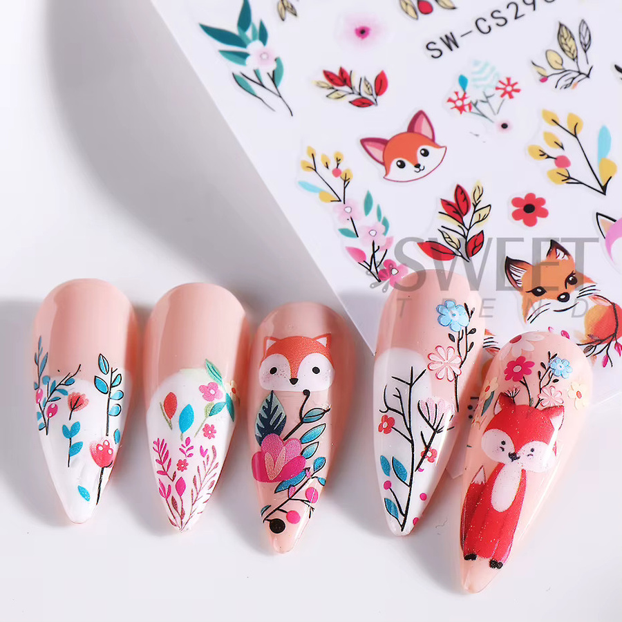 SWEET TREND Nagelaufkleber, Cartoon Fuchs, 2 Stück - Bild 2