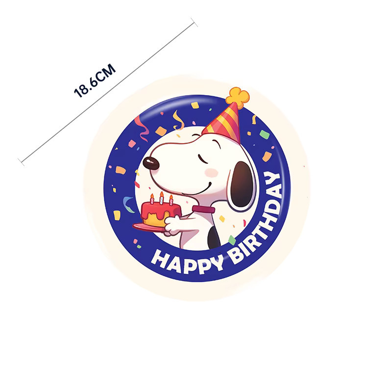 TAKARA TOMY Snoopy Geburtstagsparty Dekorationen Figuren, Snoopy-Teller, Banner, Kuchendekoration, Partyzubehör - Bild 2