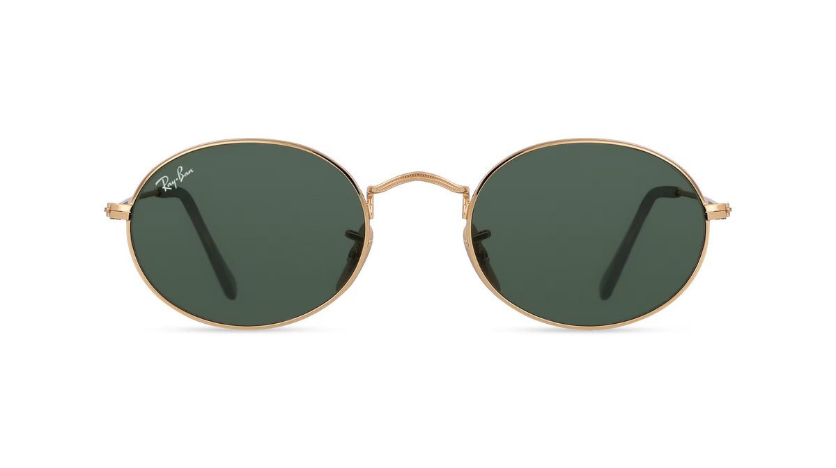 Ray-Ban RB3547N Sonnenbrille, Vollrand, Oval, Metall, Unisex, gold, green - Bild 1