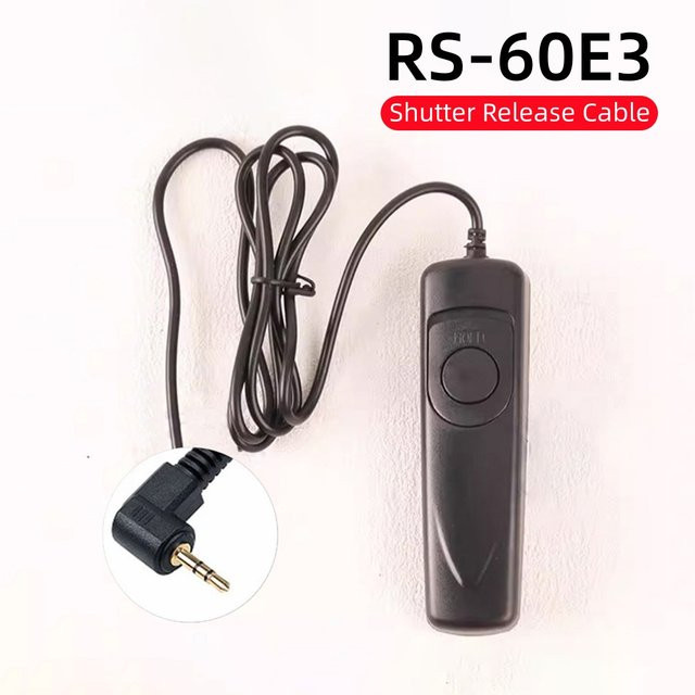 RS-60E3 Kabelgebundener Fernauslöser von Canon in Schwarz für Canon R6II R7 R8 R10 R50 R RP M5 M6II 90D 80D und Pentax K3 K5 Kamera-Zubehör - Bild 1