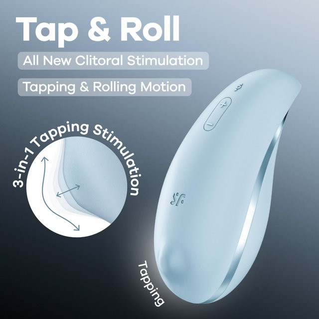 Satisfyer Tap & Roll Vibrator in Blau, Höhe: 12,5 cm - Bild 1
