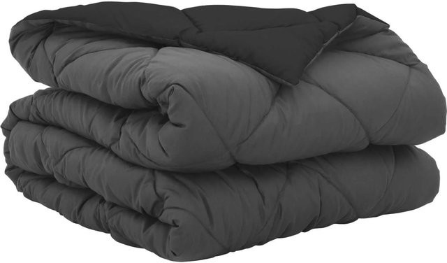 vidaXL Sommerdecke aus Mikrofaser in Schwarz und Anthrazit mit Diamond-Muster, B/T: 140 x 200 cm - Bild 1