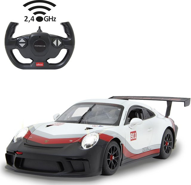 Jamara Porsche 911 GT3 Cup Spielfahrzeug 1:14 weiss ab 6 Jahren - Bild 1