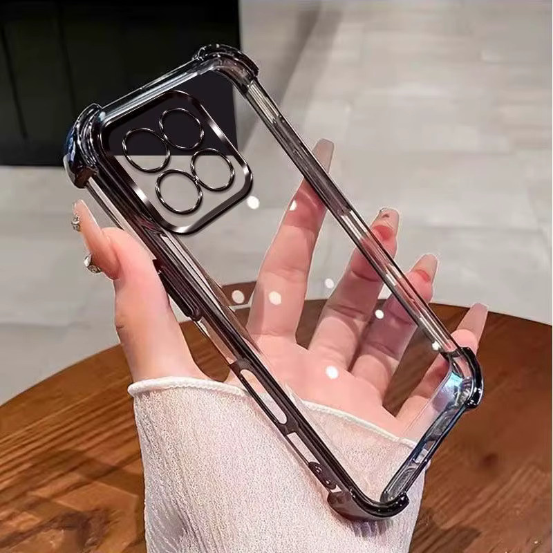 Xiaomi 17 Max Handyhülle mit galvanisiertem Linsenschutz und Silikon-Softshell-Abdeckung in Pink und Transparent - Bild 1