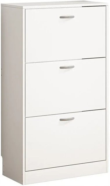 Rebiko Schuhschrank Kommode im Loft-Design mit 3 Türen, Farbe: Weiß, B: 110 cm, H: 60 cm, T: 30 cm - Bild 1