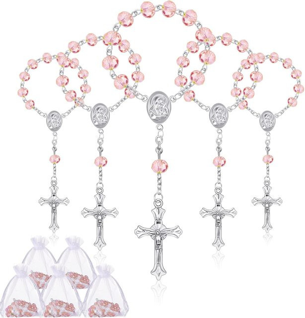 Rosenkranz, Perlen, pink, Unisex - Bild 1