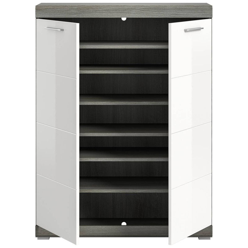 Schuhschrank SCOUT von xonox.home in Weiß Hochglanz für Eingangsbereich und Diele, B/H/T: 90 x 120 x 37 cm - Bild 3