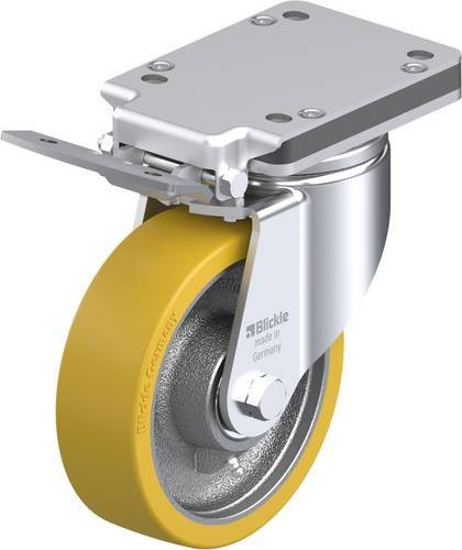 Blickle Lenkrolle LH-GTH 160K-IS mit Feststeller, Rad-Durchmesser: 160 mm, Tragfähigkeit: 800 kg, Farbe: Silber - Bild 1