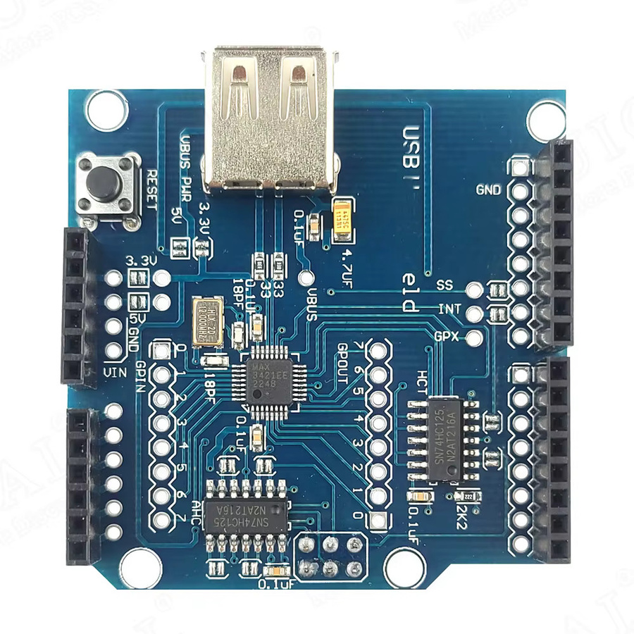 USB Host Shield 2.0 Erweiterungsmodul für Google ADK mit MAX3421 USB Debugging Development Board für Arduino in Blau - Bild 2