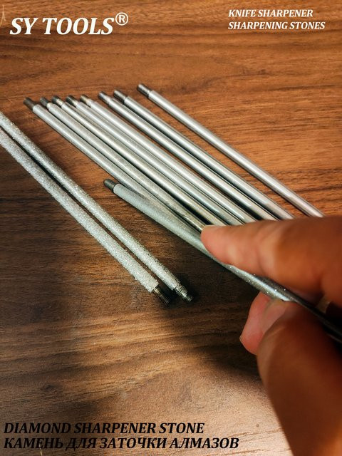 Sy Tools Industrieller Diamant-Schleifstab in Silber, Länge: 160 mm, Durchmesser: 6 mm, M5 Doppelgewinde, Körnung 80 bis 3000 für Messer und Werkzeuge - Bild 1