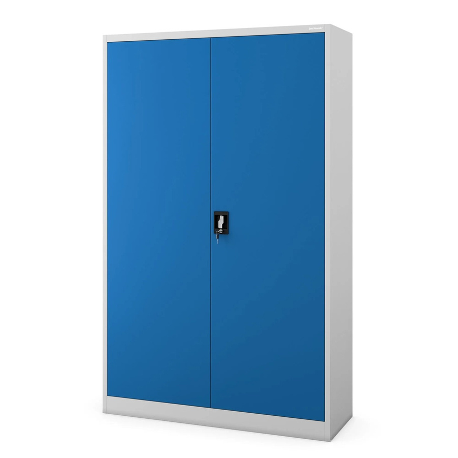 Jan Nowak Büro Aktenschrank JAN II aus Metall in Grau-Blau mit verstellbaren Regalböden und Schloss, B/T/H: 115 x 40 x 185 cm - Bild 2