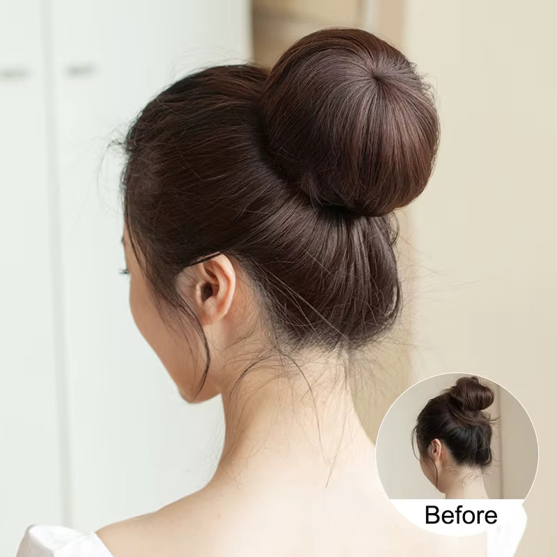 WIGSIN Clip-in-Haarverlängerung Haarknoten, schwarzbraun, Damen - Bild 6
