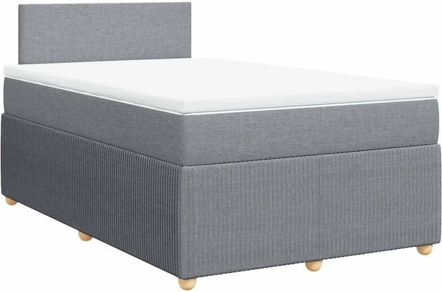 vidaXL Boxspringbett mit Matratze Hybrid-Design in Grau und Weiß, B/T: 120 x 200 cm - Bild 1